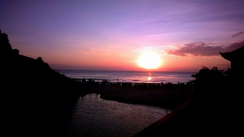 Scenic view of sea at sunset