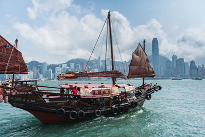 Boats sailing in sea