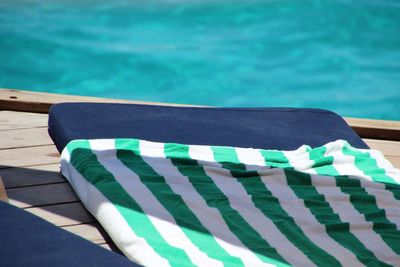 Close-up of swimming pool against sea