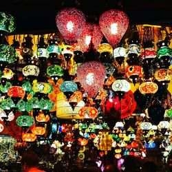 Low angle view of colorful lanterns