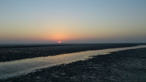 Scenic view of sea at sunset