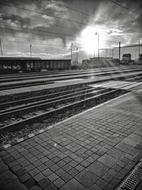 Railroad tracks against sky