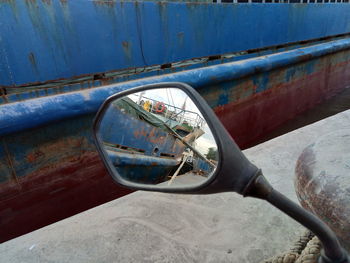 High angle view of abandoned car