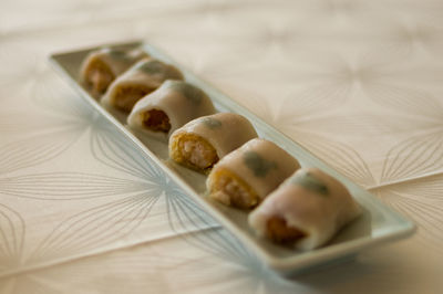 Close-up of food on table