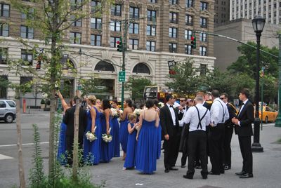 Group of people in front of building