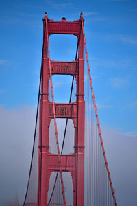 Low angle view of suspension bridge