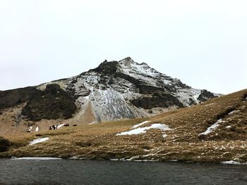 Scenic view of snowcapped mountain against sky