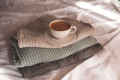 Close-up of coffee on table