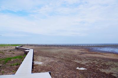 Scenic view of beach against sky