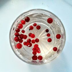 Directly above shot of strawberries in bowl