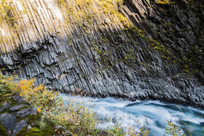 Scenic view of stream flowing through rocks