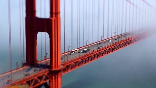 Close-up of bridge against sky