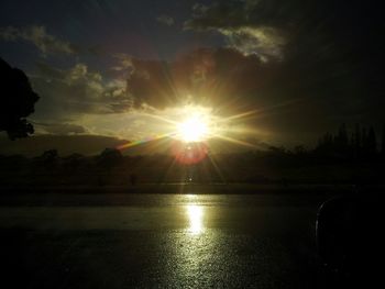 Scenic view of sunset over river