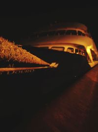 Close-up of illuminated car on table