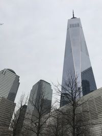 Low angle view of modern buildings against sky