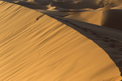 High angle view of sand dune