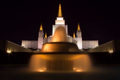 Exterior of temple at night