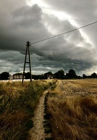 Scenic view of land against sky