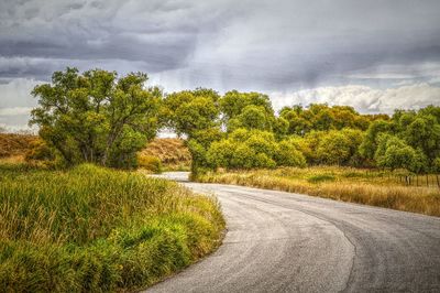 Scenic view of field against cloudy sky