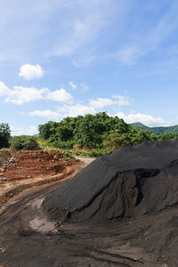 Scenic view of land against sky