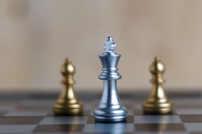 Close-up of chess pieces