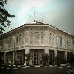 Low angle view of built structure against sky
