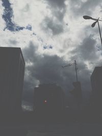 View of buildings against cloudy sky