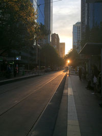 City street at sunset