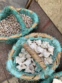 High angle view of vegetables for sale in market