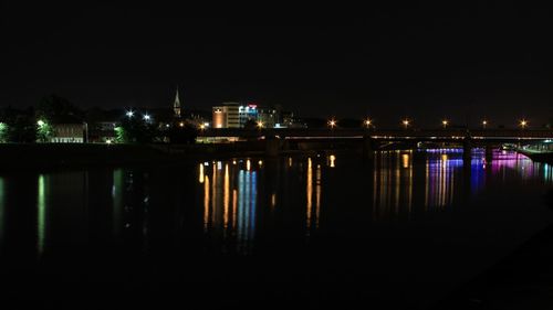 Scenic view of river at night