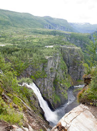 Scenic view of waterfall