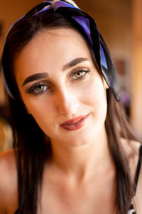 Close-up portrait of young woman