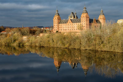 Reflection of building in lake