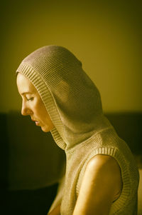 Woman with golden hood v