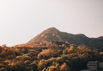 Scenic view of mountains against clear sky