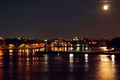 Illuminated city at night