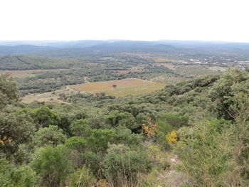 High angle view of landscape against sky