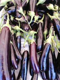 High angle view of vegetables for sale in market