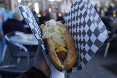 Close-up of person holding ice cream