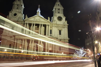 City lit up at night