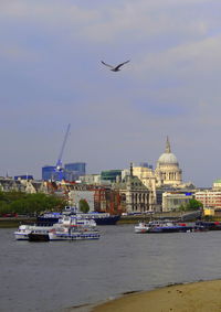 View of cityscape from ferry boat