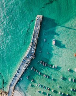 High angle view of swimming pool in sea