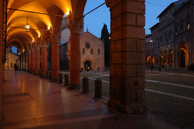 Illuminated buildings in city at night