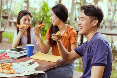 Group of people eating food