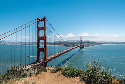 Suspension bridge over sea