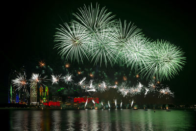 Grand fireworks display in abu dhabi in uae for 50th golden jubilee uae national day celebrations