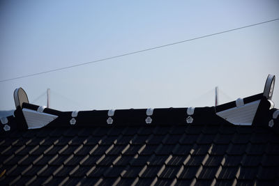 Low angle view of building against clear sky