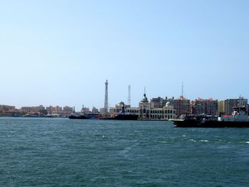 View of buildings in city at waterfront