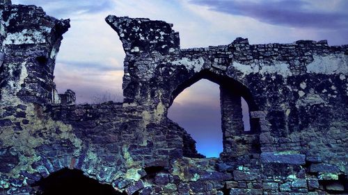 Low angle view of old ruin building