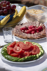 Close-up of food in plate on table